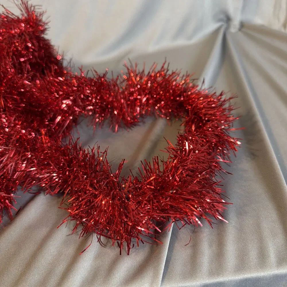 Red Tinsel Strand Rope Garland 1